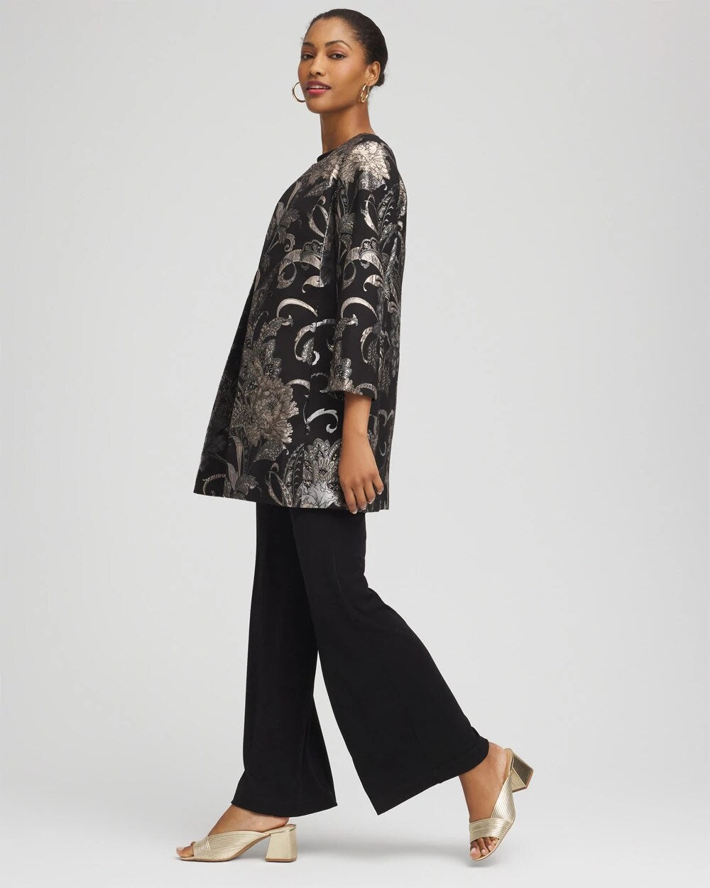 Chico's - Travelers™ Collection Jacquard Floral Shine Jacket