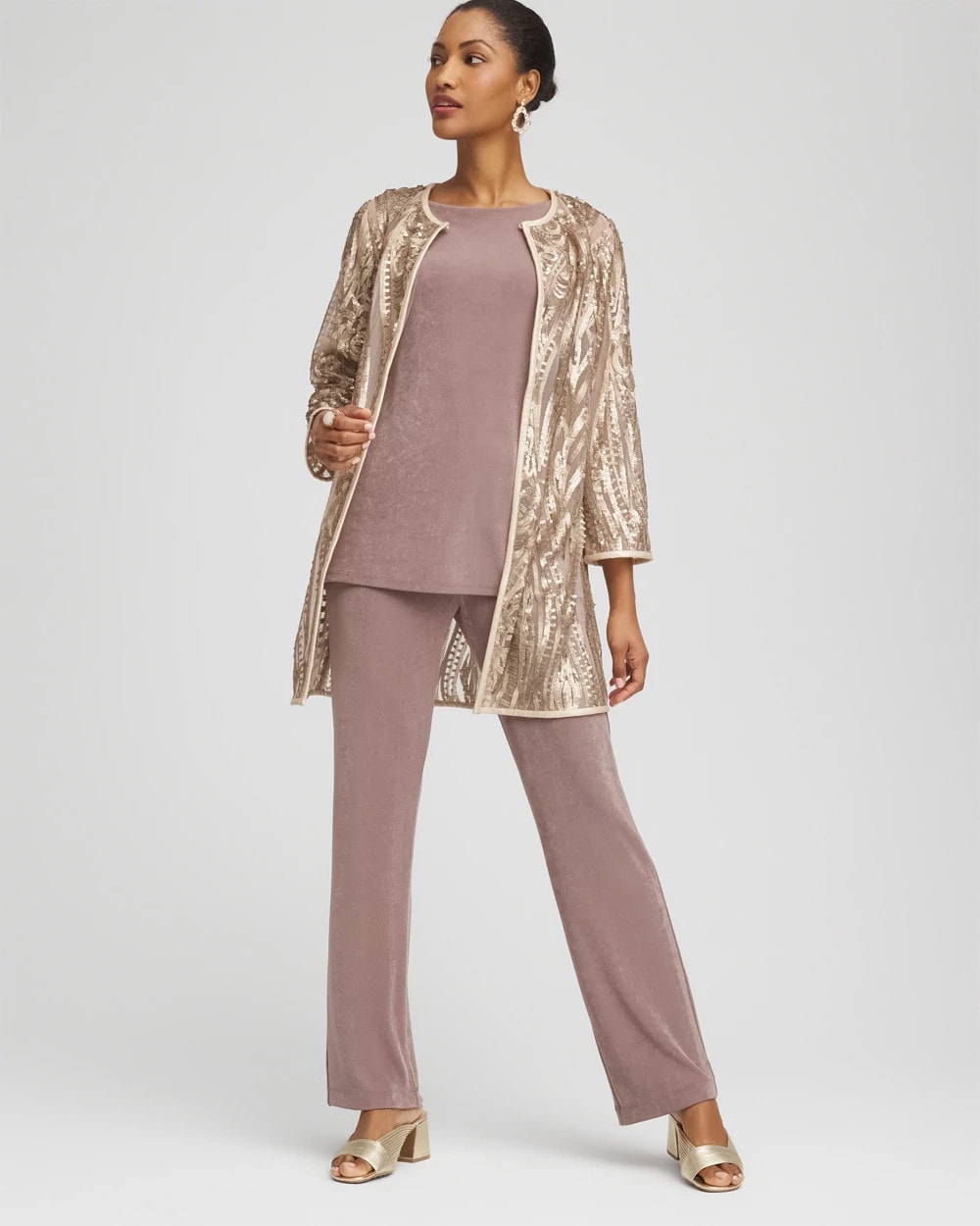 Chico's - Travelers™ Collection Champagne Sequins Jacket