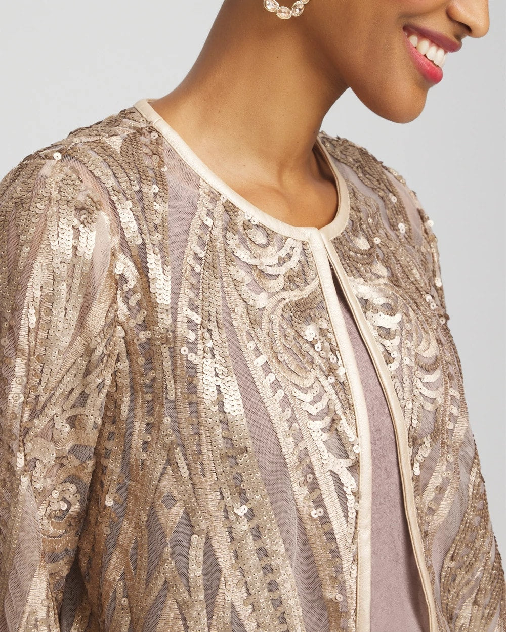 Chico's - Travelers™ Collection Champagne Sequins Jacket