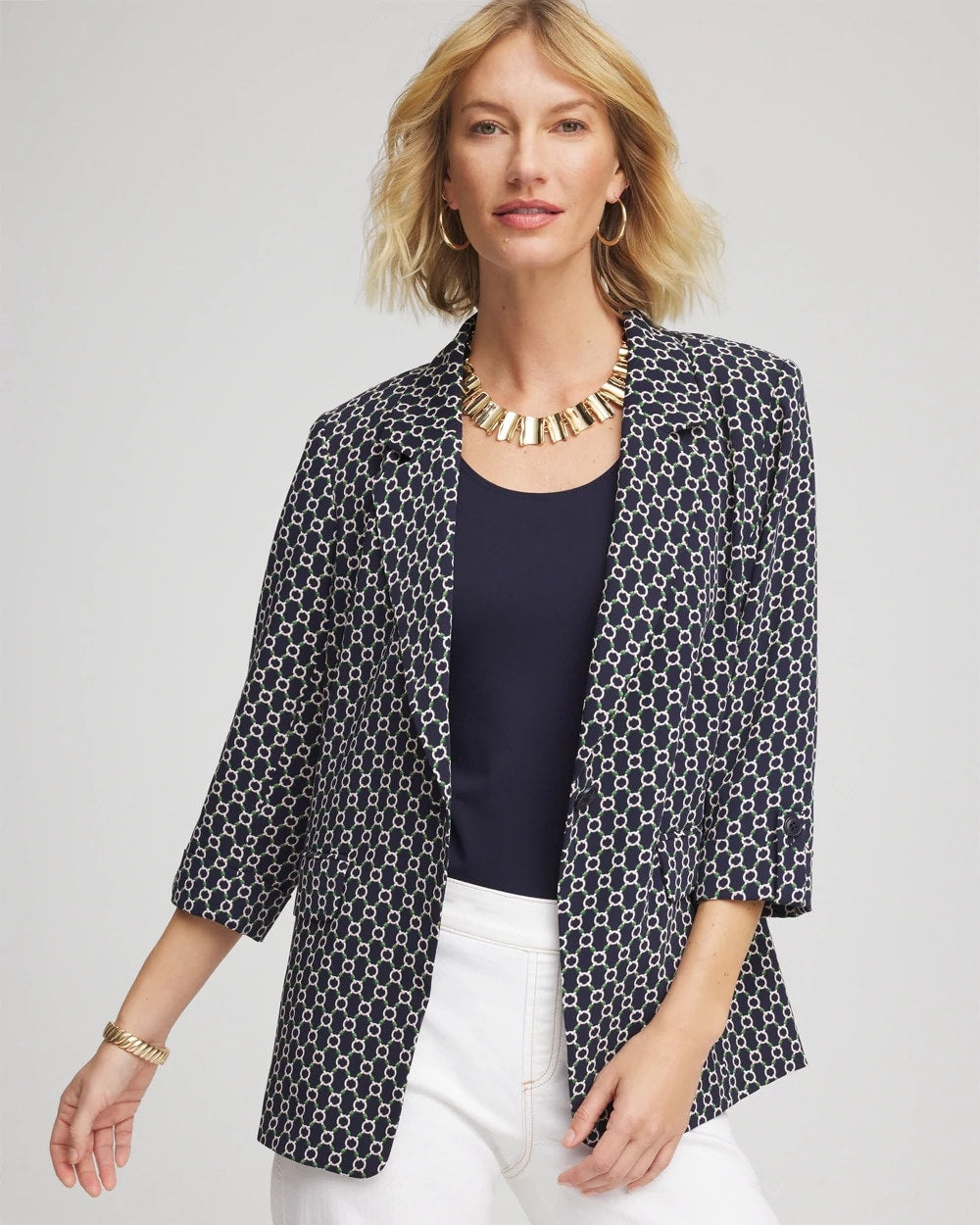 Chico's - Printed Soft Crepe Blazer