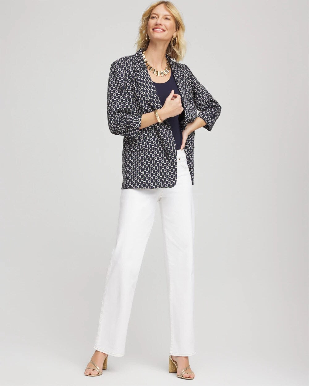 Chico's - Printed Soft Crepe Blazer