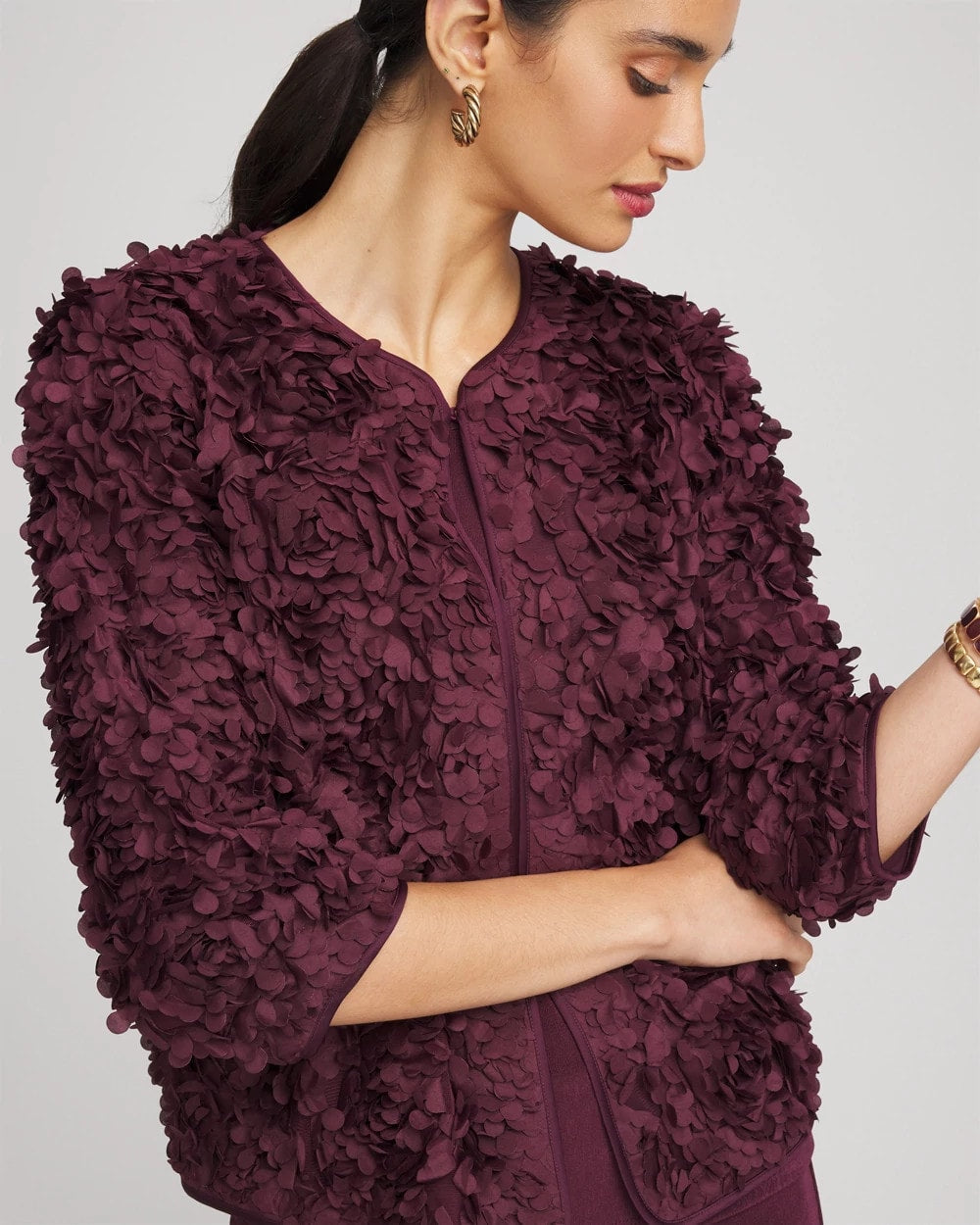 Chico's - Travelers™ Collection Textured Rosette Jacket