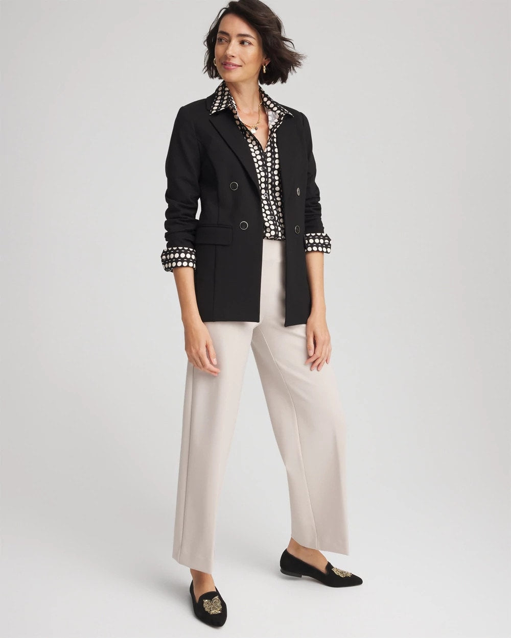 Chico's - Ponte Double-Breasted Knit Blazer