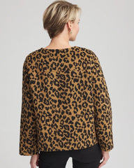 Chico's - Fuzzy Collarless Animal Print Jacket