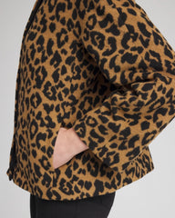 Chico's - Fuzzy Collarless Animal Print Jacket