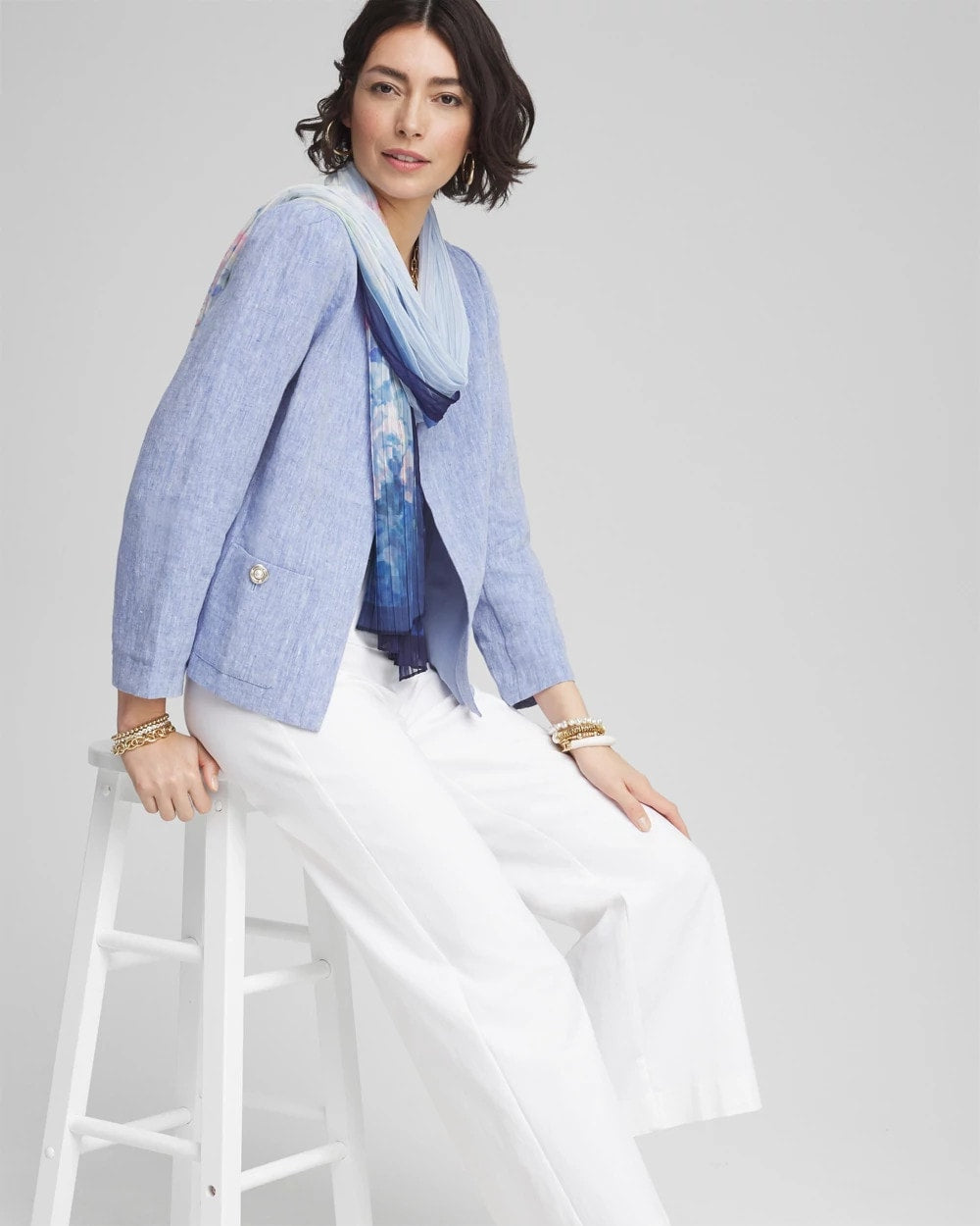 Chico's - Collarless Linen Blazer