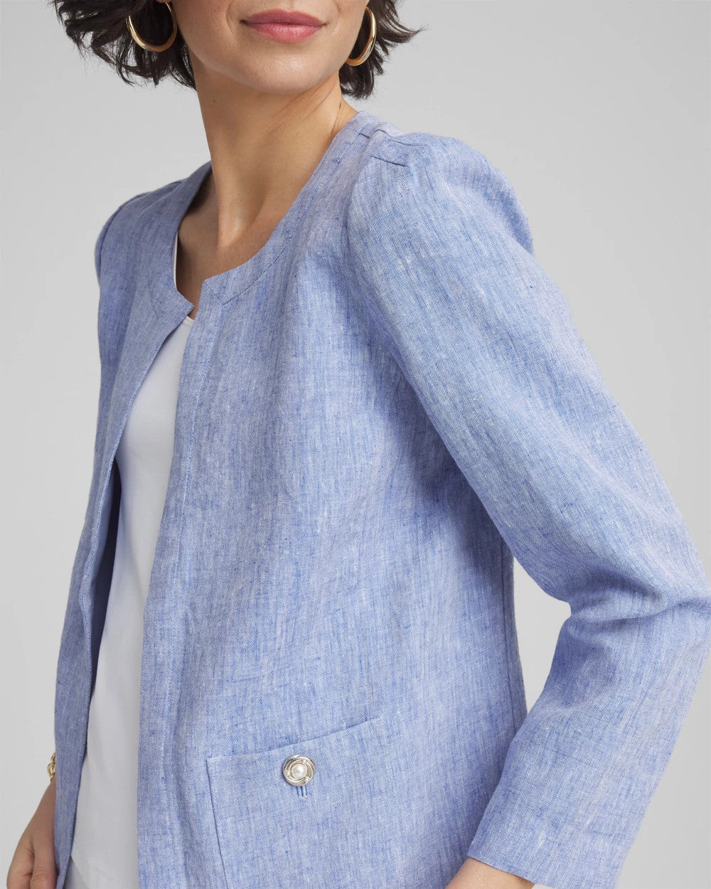 Chico's - Collarless Linen Blazer