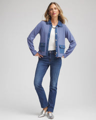 Chico's - Denim Colorblock Marl Shirt Jacket
