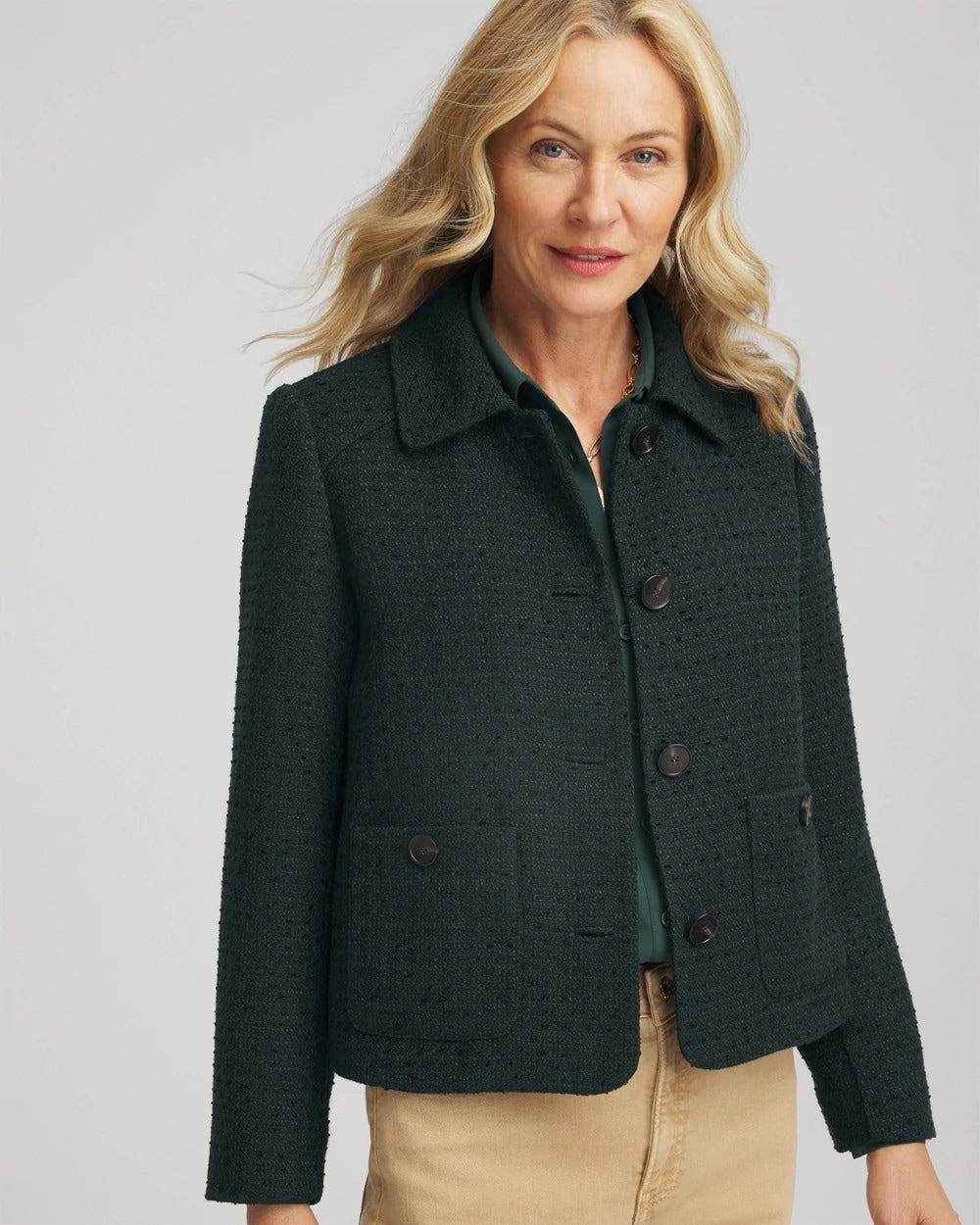 Chico's - Tweed Cropped Jacket