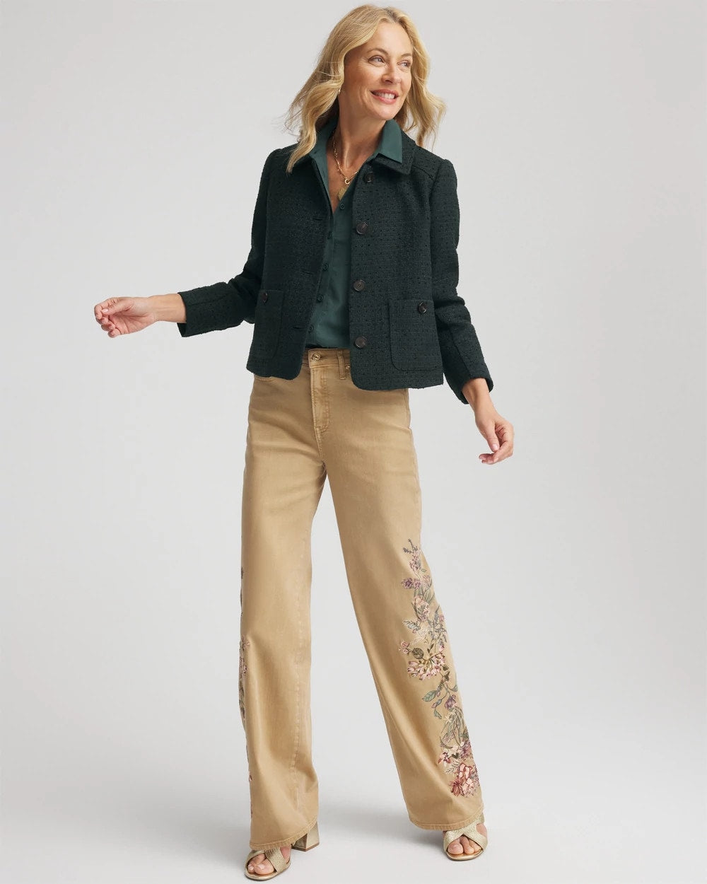 Chico's - Tweed Cropped Jacket