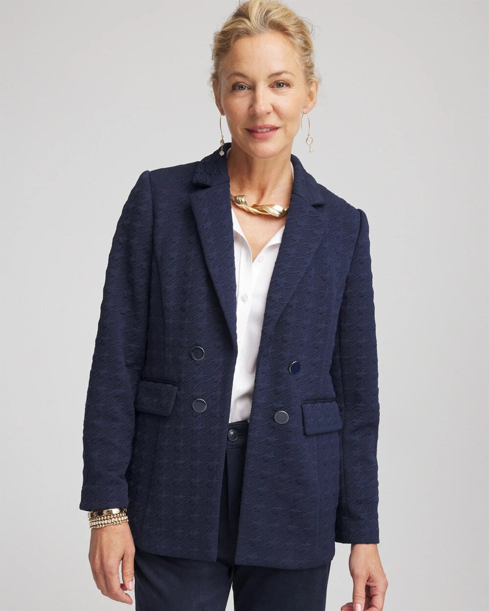 Chico's - Textured Single-Breasted Knit Blazer
