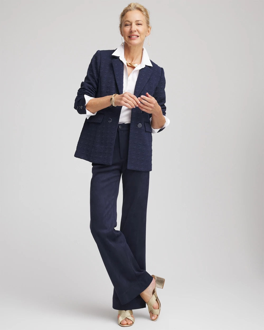 Chico's - Textured Single-Breasted Knit Blazer