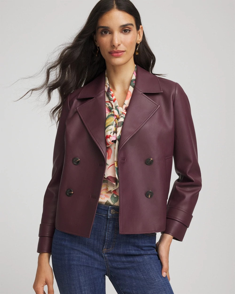 Chico's - Faux Leather Trench Coat