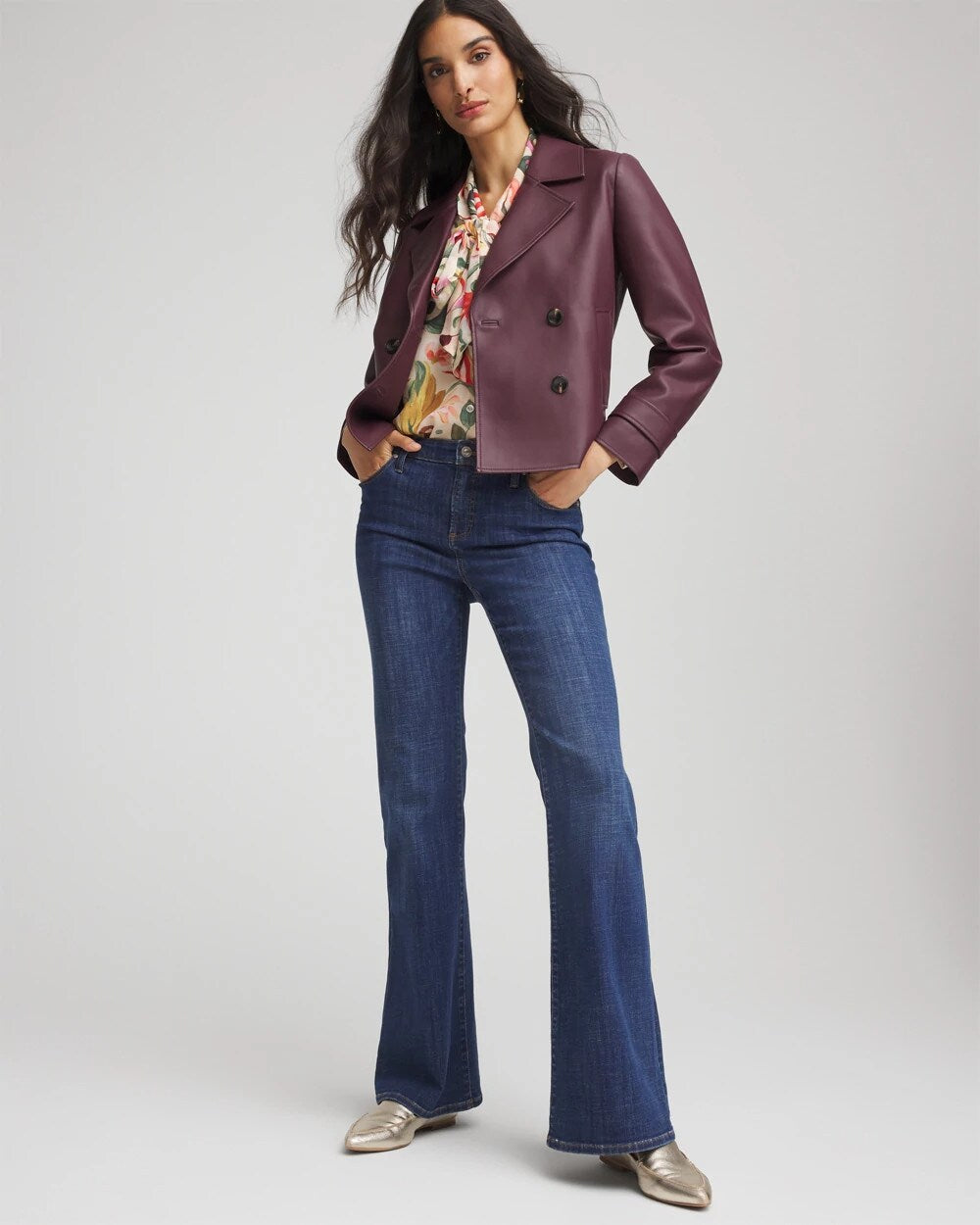 Chico's - Faux Leather Trench Coat