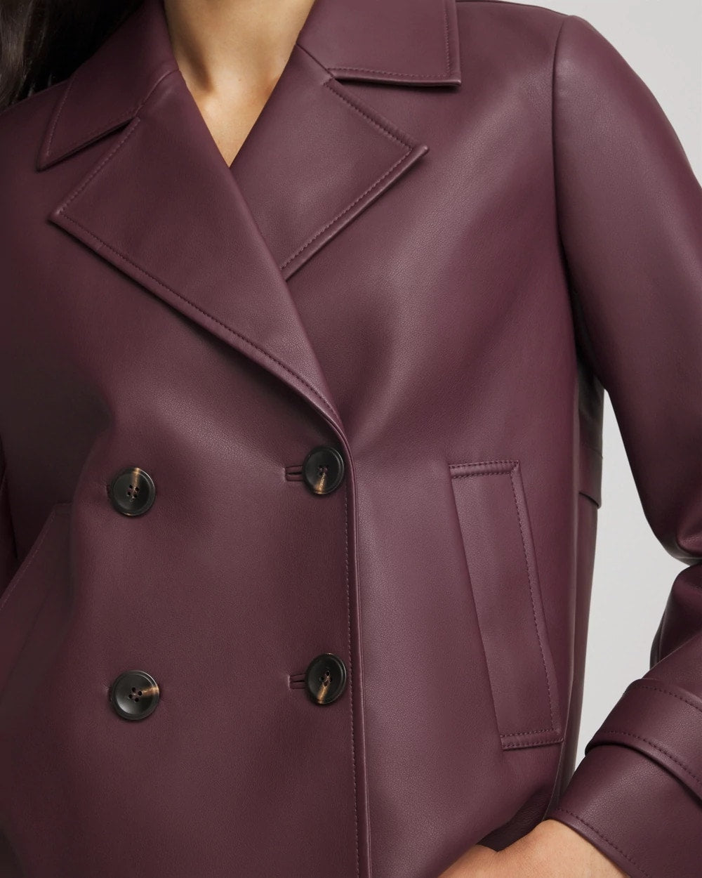 Chico's - Faux Leather Trench Coat