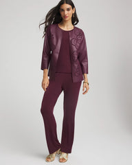 Chico's - Travelers™ Collection Faux Leather Embroidered Jacket