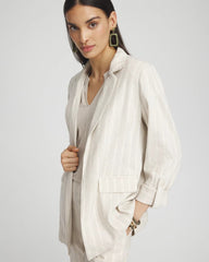 Chico's - Linen Blend Stretch Stripe Blazer