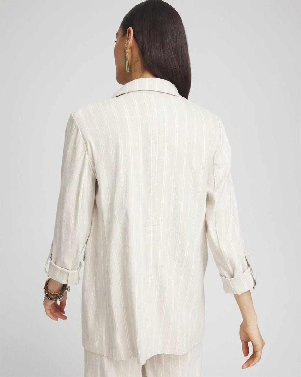 Chico's - Linen Blend Stretch Stripe Blazer