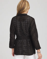 Chico's - Open-Stitch Tie-Front Kimono Jacket