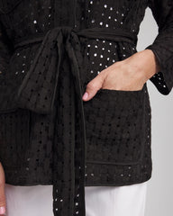 Chico's - Open-Stitch Tie-Front Kimono Jacket