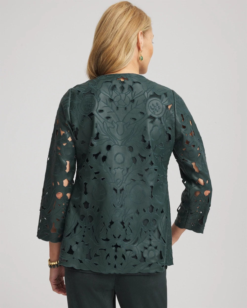 Chico's - Travelers™ Collection Faux Leather Floral Jacket