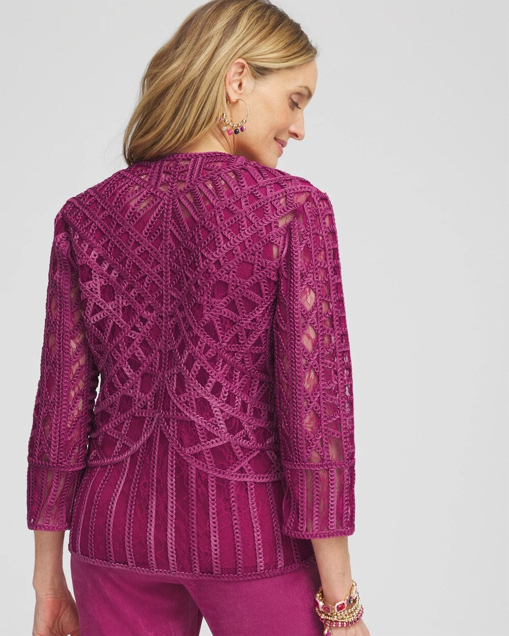 Chico's - Travelers™ Collection Embroidered Lace Cutwork Jacket