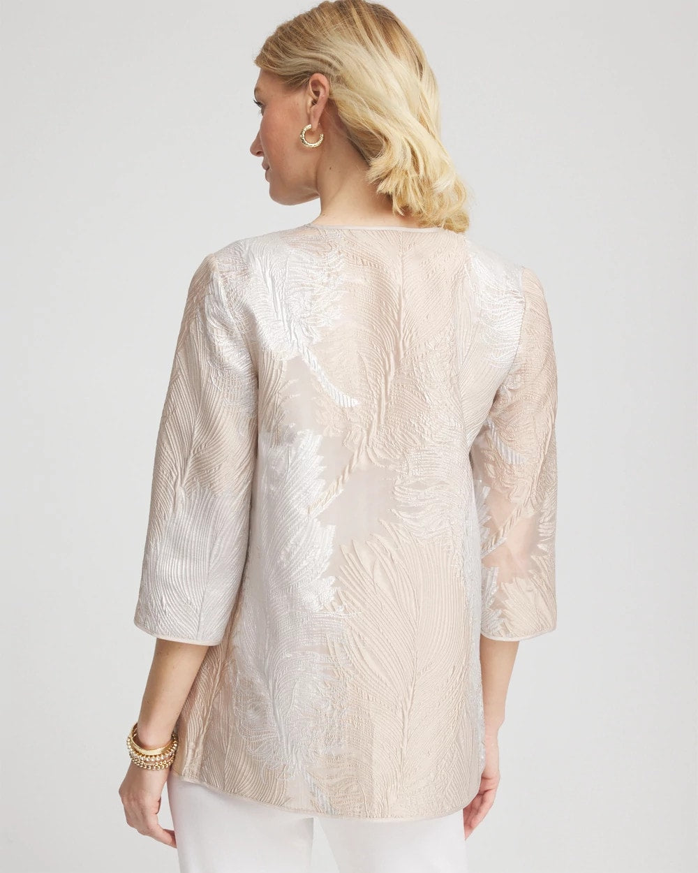 Chico's - Travelers™ Collection Metallic 3/4 Sleeve Jacket