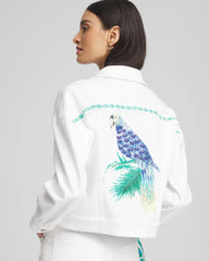Chico's - Embroidered Relaxed Denim Jacket