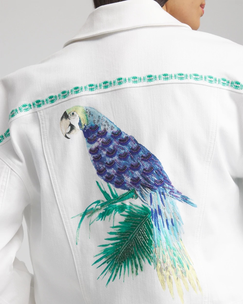 Chico's - Embroidered Relaxed Denim Jacket