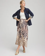 Chico's - Animal Bengal Marks Faux Satin Skirt