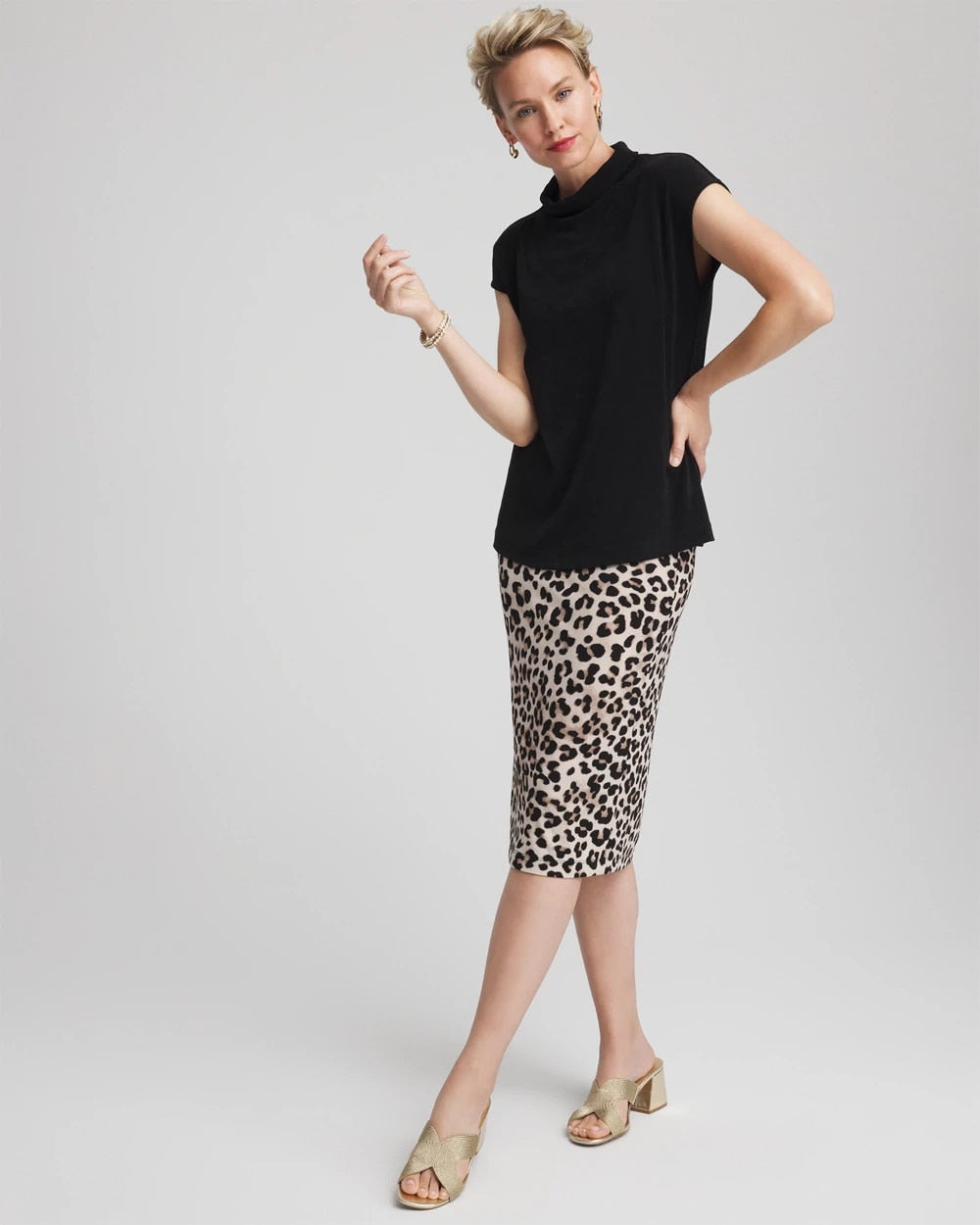 Chico's - Travelers™ No Tummy Animal-Print Pencil Skirt