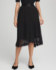 Chico's - Pleated Lace Hem Midi Skirt