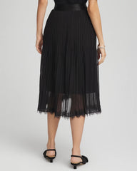 Chico's - Pleated Lace Hem Midi Skirt