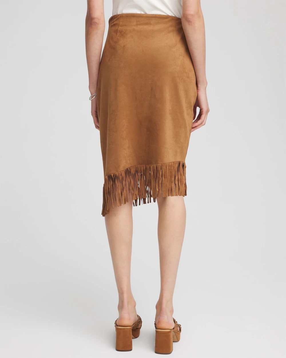 Chico's - Suede Fringed Asymmetrical Skirt