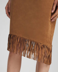 Chico's - Suede Fringed Asymmetrical Skirt