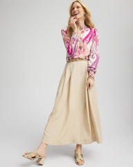 Chico's - Pleated A-Line Midi Skirt