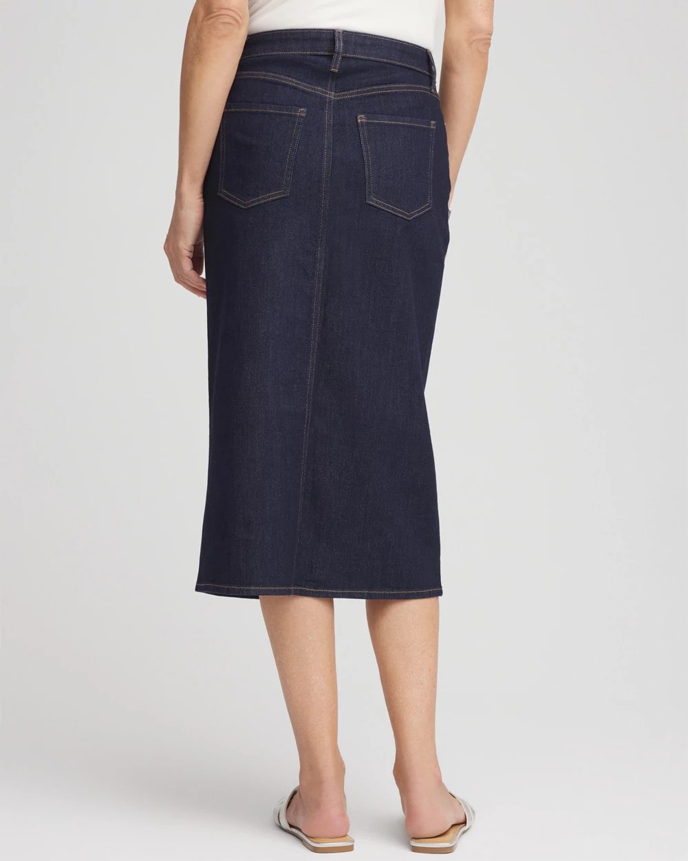 Chico's - High-Rise Straight Stretch-Denim Skirt