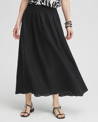 Chico's - Linen Embroidered Scallop Hem Skirt