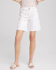 Chico's - No Stain Pull-On Fray Hem Denim Shorts