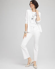 Chico's - Petite No Stain Girlfriend Fray Hem Kick Flare Jeans