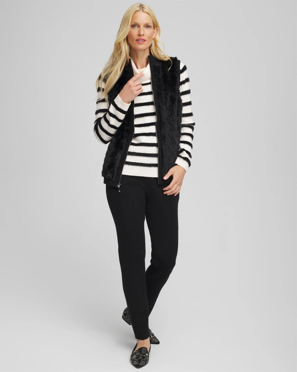 Chico's - Zenergy® Luxe Eyelash Striped Sweater