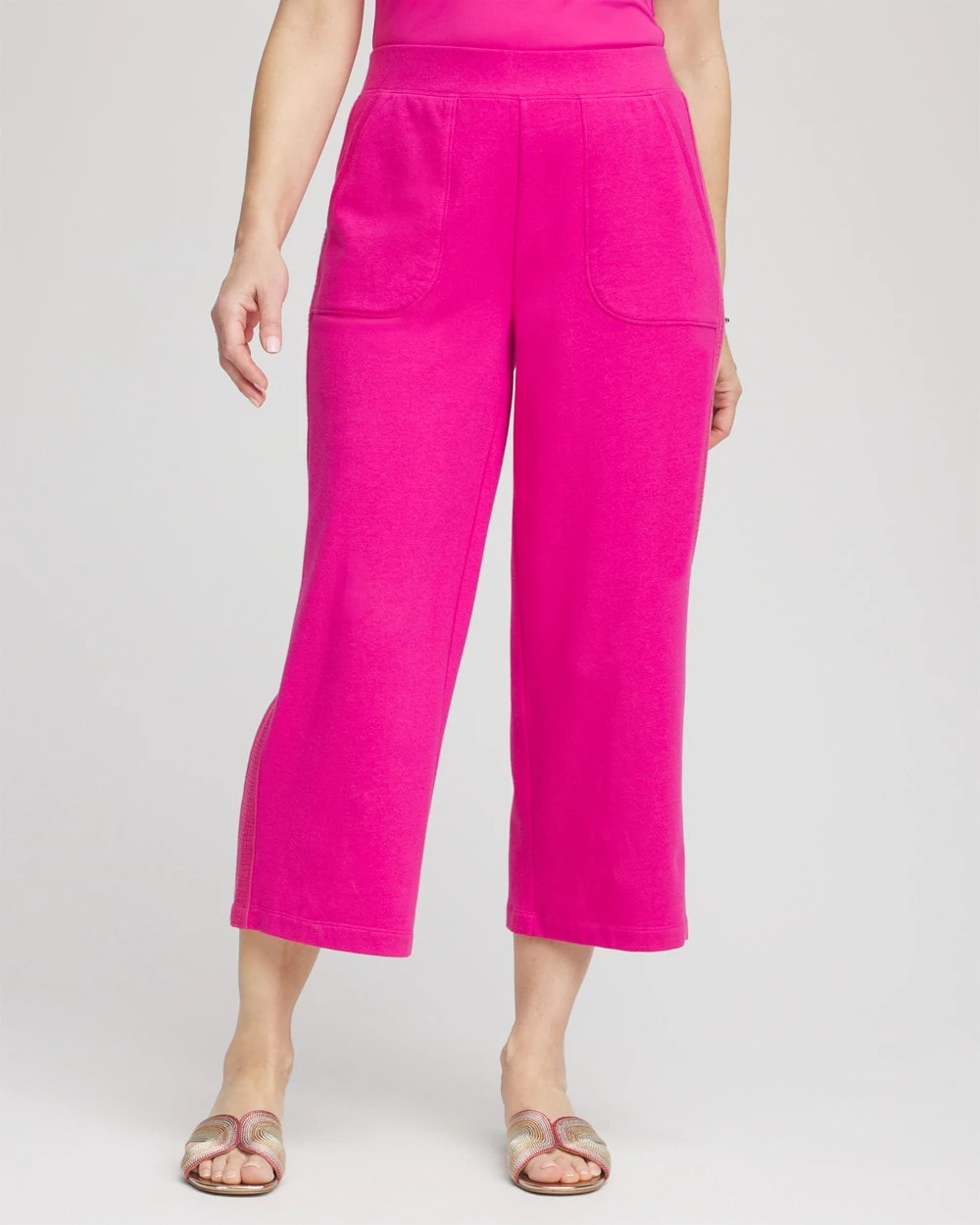 Chico's - Zenergy® French Terry Gauze-Inset Cropped Pants