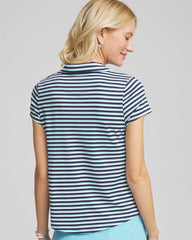Chico's - Zenergy® Striped UPF Mockneck Short-Sleeve Top