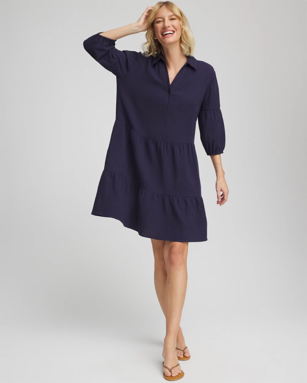 Chico's - Woven Tiered Swim Cover-Up Dress