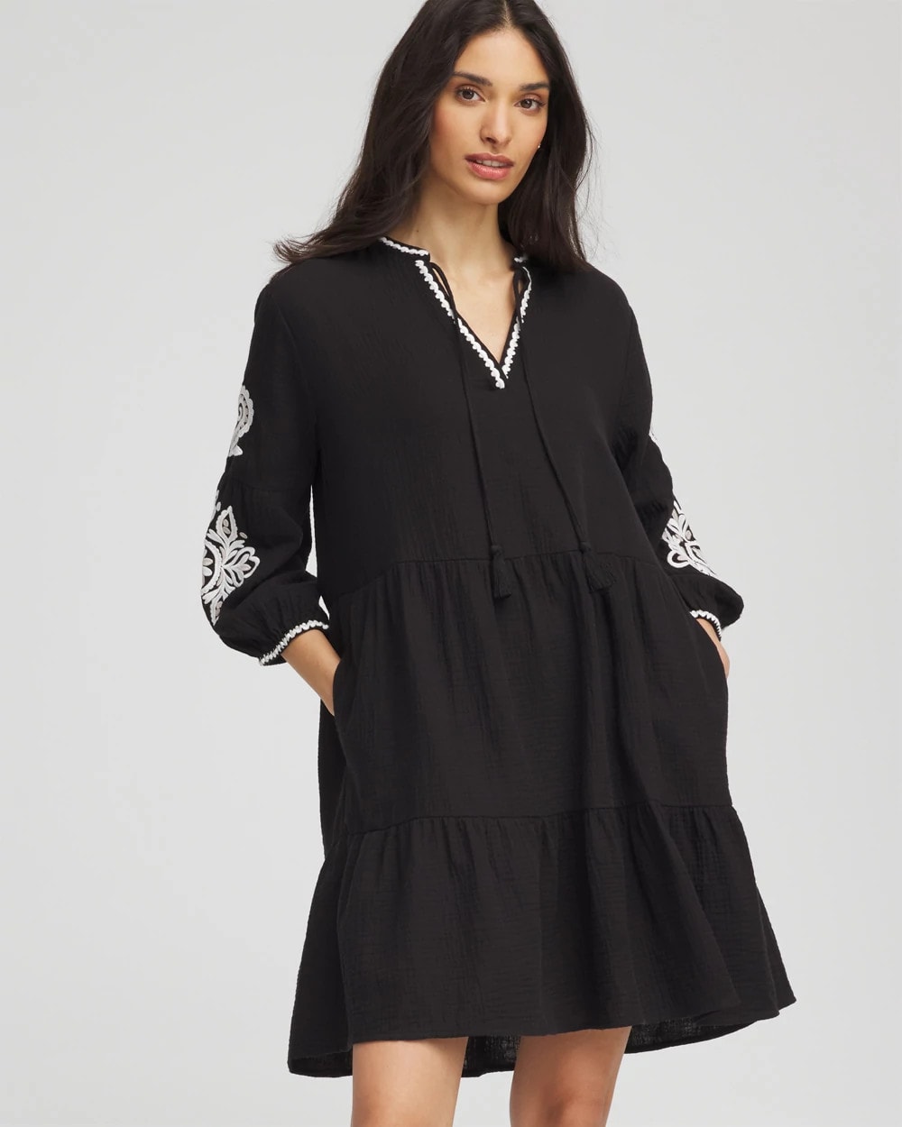 Chico's - Woven Embroidered Swim Cover-Up