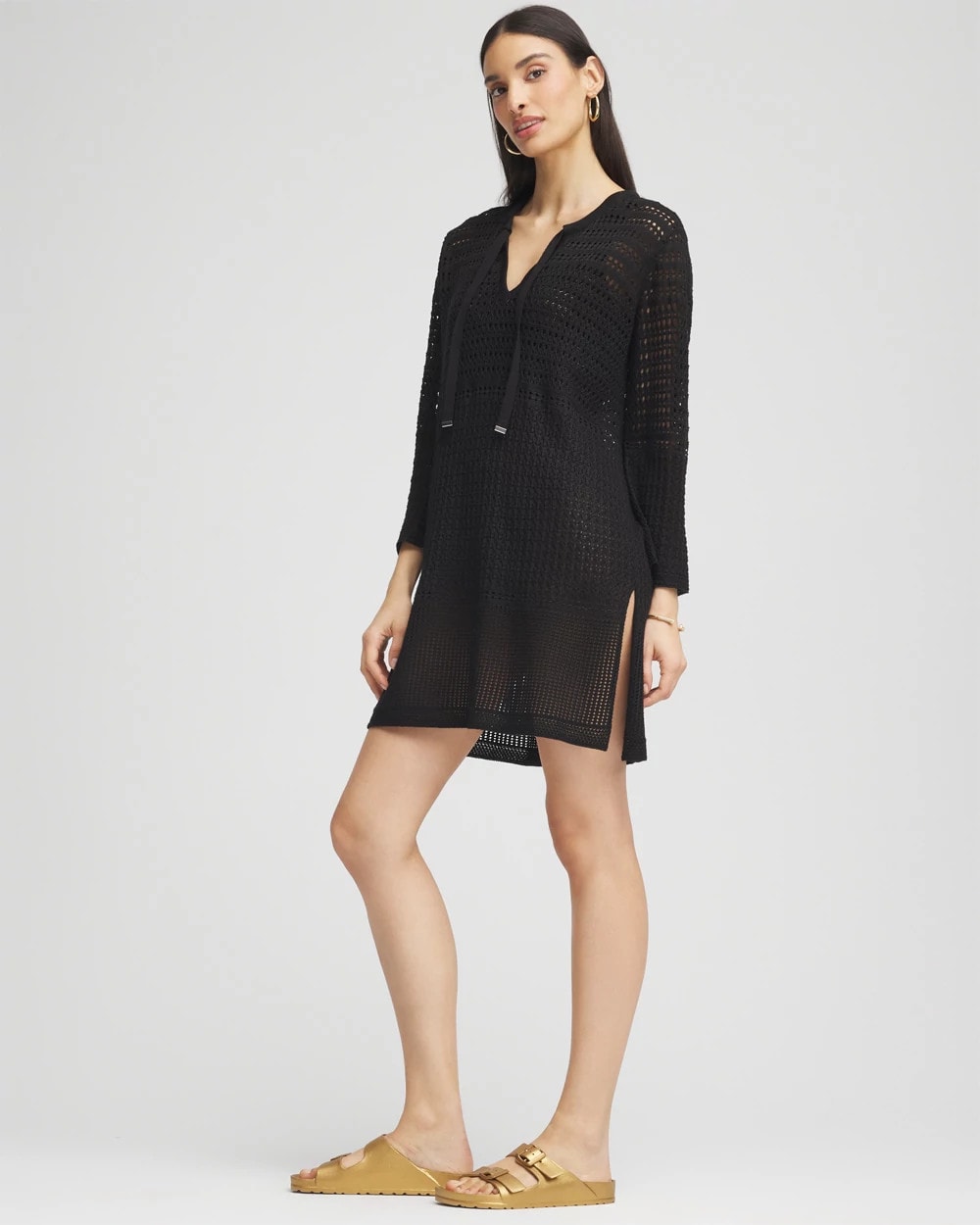 Chico's - Chico's Tie-Front Beach Swimsuit Cover-Up