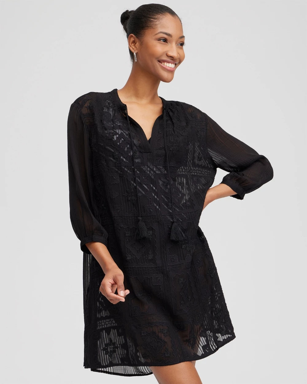 Chico's - Embroidered Swim Dress Coverup