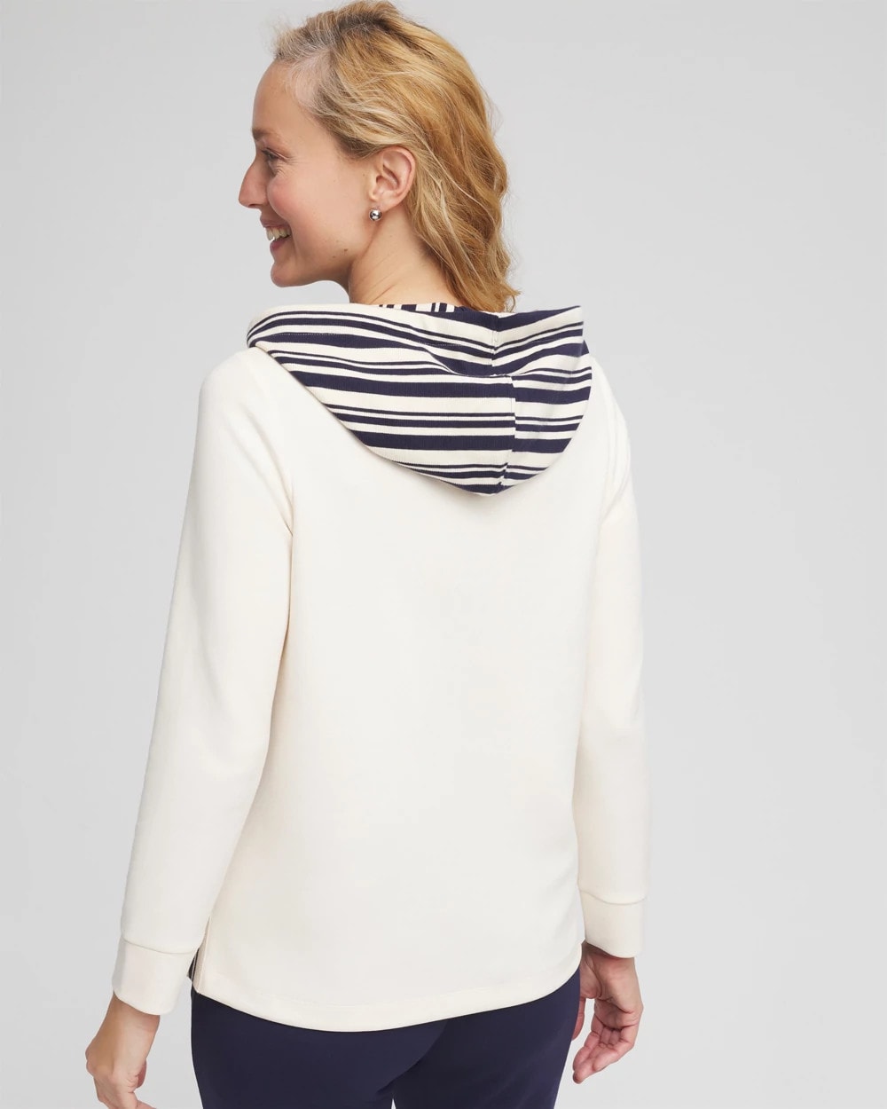 Chico's - Zenergy® Double-Knit Stripe Hood Tunic