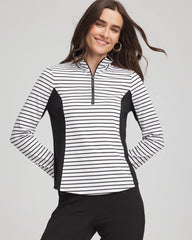 Chico's - Zenergy® UPF Striped Block Half Zip