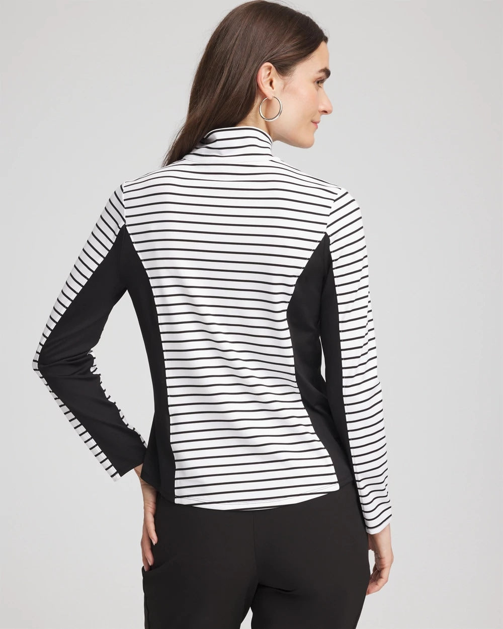Chico's - Zenergy® UPF Striped Block Half Zip